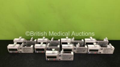 9 x CME Medical T34 Ambulatory Syringe Pumps (All Power Up, 1 x Battery Included, 4 x Missing Battery Covers - See Photos) *SN S45257 / 18642 / S43735 / 16731 / 18732 / S24406 / 17070 / 18971 / S03006658*