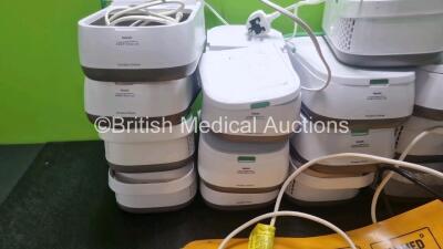 Mixed Lot Including 13 x Philips Respironics Ventilators (Most Units with Damage to Casing) and 2 x Kanmed Baby Warmers with 2 x Heat Pads - 4