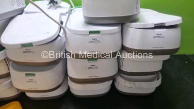 Mixed Lot Including 13 x Philips Respironics Ventilators (Most Units with Damage to Casing) and 2 x Kanmed Baby Warmers with 2 x Heat Pads - 5