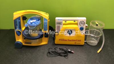 Job Lot Including 1 x Laerdal Premier Suction Unit with 1 x Cup and DC Power Supply (Damage to Casing - See Photos) and 1 x Laerdal LSU Suction Unit (Spares and Repairs) *SN 018703 / 78430789883*