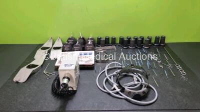 Mixed Lot Including 6 x Hall Pro3110 Battery Housings, 3 x Hall Power Pro Battery Housings, 1 x Olympus MU-1 Leakage Tester, 1 x Applied Fiberoptics 012380 Headlight and Various Surgical Instruments