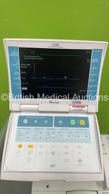 Datascope CS300 Automated Counterpulsation Balloon Pump System 98XT P/N 0998-00-0479-64 with IABP Doppler and 3 Lead ECG Leads - Running Hours 3068.3 (Powers Up) - 3