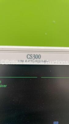 Datascope CS300 Automated Counterpulsation Balloon Pump System 98XT P/N 0998-00-0479-64 with IABP Doppler and 3 Lead ECG Leads - Running Hours 3068.3 (Powers Up) - 4