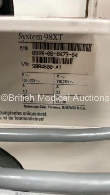 Datascope CS300 Automated Counterpulsation Balloon Pump System 98XT P/N 0998-00-0479-64 with IABP Doppler and 3 Lead ECG Leads - Running Hours 3068.3 (Powers Up) - 11