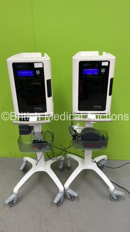 2 x Nanosonics Trophon EPR High Level Disinfection Units Ref N00020 on Stand with Printer (Both Power Up) *S/N 36543-012 / 36543-056* **Mfd 2014**