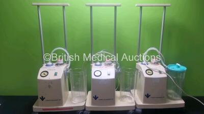 3 x Therapy Equipment Suction Units with 3 x Suction Cups (2 x with Missing Lids) *SN 055981 / 061120 / 0611