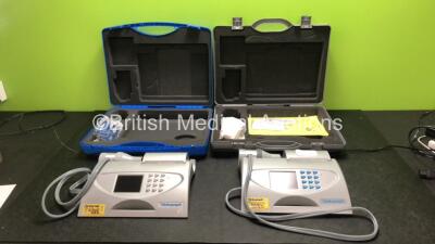 Job Lot Including 1 x Vitalograph Model 6000 Alpha Spirometer and 1 x Vitalograph Model 6000 Spirometer with 2 x Power Supplies in 2 x Cases (Both Power Up) *SN AL27790 / AL24267*