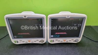 2 x GE Dash 5000 Patient Monitor on Stand Including ECG, SpO2, CO2, NBP, BP1/3, BP2/4, Temp/CO Options (Both Power Up)