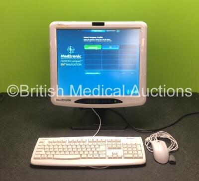 Medtronic M1922 Fusion Compact ENT Navigation Ergotron Touchscreen Monitor with Power Supply, Keyboard and Mouse (Powers Up) *SN TSFA00490*