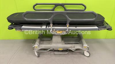 Anetic Aid QA2 Hydraulic Patient Trolley with Mattress (Hydraulics Tested Working - Headrest Will Not Stay in Up Position - Damaged / Incomplete Underneath - See Pictures) *S/N NA*