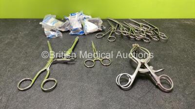 Job Lot of Surgical Instruments Including Ear Suction Cannulas, ThudicumNasal Speculums and Ear Dressing Forceps