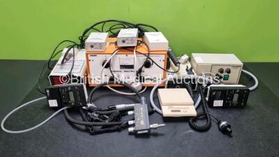 Mixed Lot Including 1 x Sonacel Multiphon MK 2 Unit with 1 x Transducer, 1 x Invivo 4500 MRI Pulse Oximeter, 2 x Datex Ohmeda 5120 Oxygen Meters, 3 x Penlon Pressure Failure Alarms, 1 x Hadewe AS-2000 Unit, 1 x Whisperflo Valve, 1 x Ohaus LS5000 Weighing 