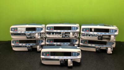 Job Lot Including 4 x BD Alaris Guardrails Plus GH Syringe Pumps *Mfd 2020* and 3 x CareFusion Alaris Guardrails Plus GH Syringe Pump (All Power Up with PP4 Code) *SN 272038092 / 272038103 / 272058648 / 272057969 / 800206001 / 270012572 / 800261722*