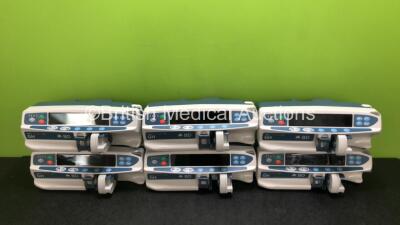 6 x BD Alaris Guardrails Plus GH Syringe Pumps (All Power Up in Boxes with PP4 Code) *SN 272048273 / 272048269 / 272052685 / 272052507 / 272048263 / 272052509*