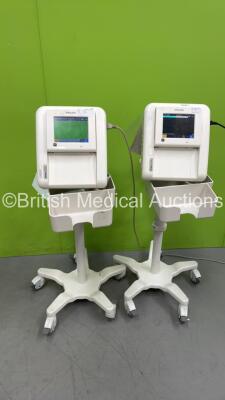 2 x Philips Avalon FM30 Fetal Monitors on Stands (Both Power Up)