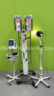 1 x Welch Allyn Spot Vital Signs LXi Monitor on Stand with Leads,1 x Smiths Medical Level 1 System 1000 Fluid Warmer on Stand and 1 x Daray Patient Examination Lamp on Stand (Powers Up - Good Bulb) ***TP***