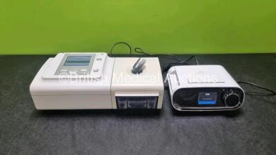 Job Lot Including 1 x Philips BiPAP A40 Software Version 3.6 with Humidifier (Powers Up with Stock Power Stock Power Not Included) and 1 x Philips Respironics Dreamstation BiPAP Auto SV CPAP Unit (Powers Up with Stock Power Stock Power Not Included) *SN J