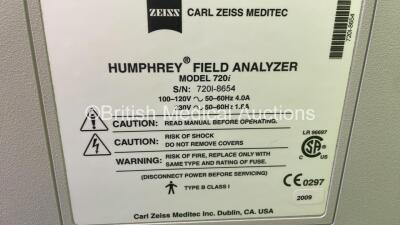 Zeiss Humphrey 720i Field Analyzer on Motorized Table (Powers Up - HDD REMOVED - Missing Cover - See Picture) *S/N 720i-8654* - 5