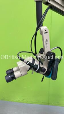 Global Entree Extra Surgical Microscope with Binoculars, 2 x 10x Eyepieces, Lens, DP Medical DP1010 Digital Signal Processor and Global Halogen Two System Light Source (Powers Up) *S/N 00138* - 2