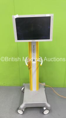 Imotech Medical Monitor Stand with Sony Monitor (Powers Up - Damage to Control Panel - See Pictures)