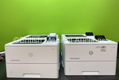 4 x Hewlett Packard Laserjet Enterprise M507 Printers (All Power Up, 1 with Missing Side Cover-See Photo) *SN PHBVM8POSP, PHCNV4MOKT, PHBVM6J018, PHCVN4MOL3*