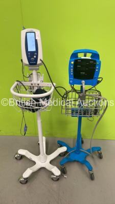 1 x Welch Allyn SPOT Vital Signs Monitor on Stand and 1 x GE ProCare Vital Signs Monitor on Stand (Both Power Up) *S/N 201114898*