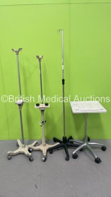 2 x IVAC Stands, 1 x Drip Stand and 1 x Bladder Scanner Trolley