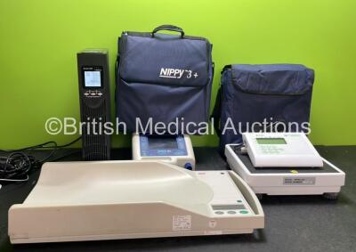 Mixed Lot Including 1 x Nippy 3+ Ventilator in Carry Bag (Powers Up) 1 x Marsden Scales (No Power) 1 x On-Line UPS Unit (Powers Up) *SN 2013-19152, 003125, NX10110400057*