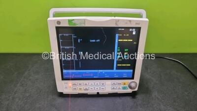 GE B40 Patient Monitor Including ECG, NIBP, SpO2, T1, T2, IBP1 and IBP2 Options (Powers Up) *SN SJF4526428WA*