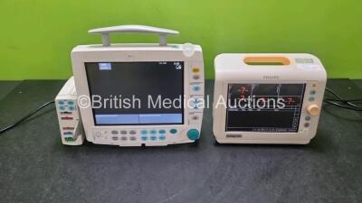 Job Lot Including 1 x GE Datex Ohmeda FM Patient Monitors (Powers Up) witH 1 x GE E-PSMP-00 Module Including ECG, SpO2, NIBP, T1, T2, P1 and P2 Options and 1 x Philips VS3 Sure Signs Patient Monitor Including SpO2 and NIBP Options (Powers Up) *SN 6584564 