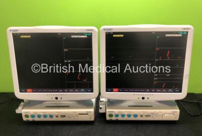 Job Lot Including 2 x Fukuda Denshi Dynascope DS-7300 Touchscreen Monitors and 2 x Fukuda Denshi HS-700 Modules (All Power Up)