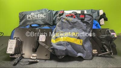 Mixed Lot Including 2 x Mangar Airflo Charging Power Supplies, 1 x Ferno Pedi Pac Pediatric Immobilization System and 3 x Carry Bags