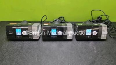 3 x ResMed Airsense 10 Elite CPAP Units with 2 x AC Power Supply (All Power Up) with 3 x HumidAir Chambers *SN 23191531136 / 2319048232 / 23202533634*