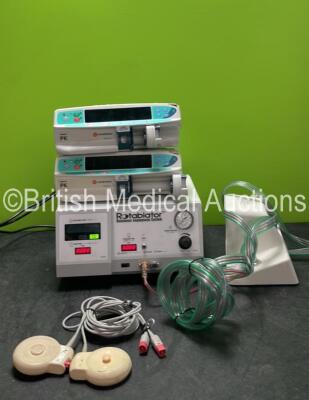 Mixed Lot Including Rotablator Rotational Angioplasty System (Powers Up) 2 x Carefusion Alaris PK Pumps (Both Power Up, 1 with Blank Screen and 1 with Error and Damaged Light-See Photo) 2x Philips M2736A Transducer / Probes (1 Damaged-See Photo)