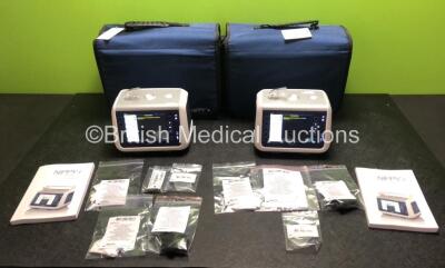 2 x Breas Medical Nippy 4 Ventilators with Accessories in Carry Cases *Mfd 2020* (Both Power Up) *SN D160222 / D201077*