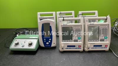 Mixed Lot Including 1 x Kamplex AS7 Screening Audiometer with Headphones, 1 x Welch Allyn Spot Vital Signs Monitor and 5 x Baxter Colleague Pumps