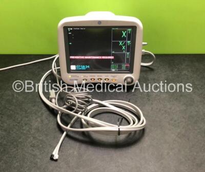 GE Dash 4000 Patient Monitor Including ECG, NBP, CO2, BP1, BP2, SpO2 and Temp/Co Options with SpO2 Lead and NBP Hose (Powers Up, Maintenance Required) *SN DSH05073732GA*