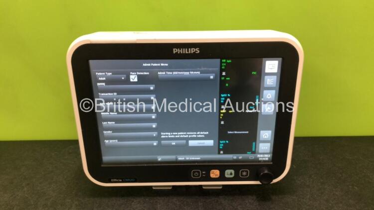 Philips Efficia CM120 Patient Monitor with NBP, SpO2, ECG, T1, T2, IBP1 and IBP2 Options (Powers Up with Missing Casing - See Photos) *SN CN54504189*