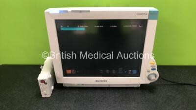 Philips IntelliVue MP70 Touch Screen Patient Monitor (Powers Up) with 1 x Philips M3015A CO6 Module Including Temp, Press and CO2 Microstream Options (Damage to Casing - See Photos) *SN DE13860826 / DE22714102*