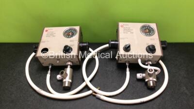 2 x Penlon Nuffield Anaesthesia Ventilator Series 200 with Hoses (1 x Missing Dial - See Photos) *SN NV0686-09 / NV10586-02*