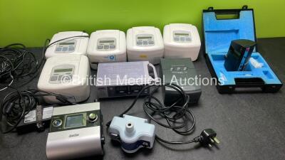 Mixed Lot Including 5 x DeVilbiss Sleep Cubes, 1 x ResMed Autoset CPAP Unit with 1 x AC Power Supply, 1 x Covidien Heater, 1 x Respironics REMstar Auto A Flex CPAP Unit and 1 x DV51SE, DV51UK, DV51UK, DV51UK, DV51UK, 011111080254, M002702758*