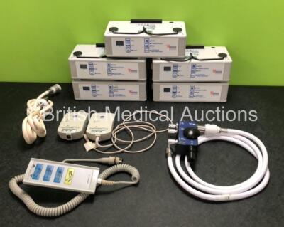 Mixed Lot Including 5 x Herida Healthcare Alternating Pressure Mattress Pumps, 2 x Aeroneb Pro-X Nebulizer Controller, 1 x HBW074-013 Controller and 1 x Ventura UCL Ventilator with Hose