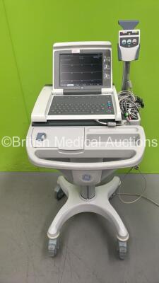 GE MAC 5500 ECG Machine on Stand with 10 Lead ECG Leads (Powers Up) *S/N SCD08484796PA*