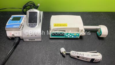 Mixed Lot Including 1 x CME Medical Body Guary 575 PCA Infusion Pump with Charger Unit (Powers Up) 1 x B Braun Perfusor Space Pump (Powers Up with Alarm) 1 x Exergen Temporal Scanner Thermometer (Powers Up with Damaged Battery Cover-See Photo) 1 x Nova Bi