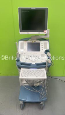 Toshiba Xario SSA-660A Flat Screen Ultrasound Scanner *S/N LGM1164271* **Mfd 2011** with 3 x Transducers / Probes (PVT-661VT *03/2012* / PVT-674BT *Mfd 03/2010* and PVT-375BT *Mfd 06/2011*) and Sony UP-D897 Digital Graphic Printer (Powers Up - HDD REMOVED