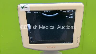 Aloka Prosound 6 Ultrasound Scanner *Mfd - 2008* wit h1 x UST-9123 Transducer / Probe (Powers Up, Missing Button - See Photo) *M01100C* - 2