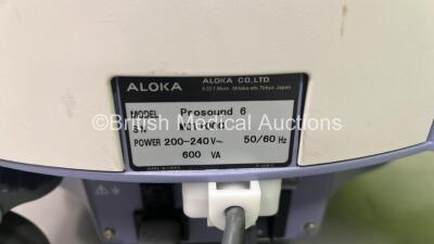 Aloka Prosound 6 Ultrasound Scanner *Mfd - 2008* wit h1 x UST-9123 Transducer / Probe (Powers Up, Missing Button - See Photo) *M01100C* - 7