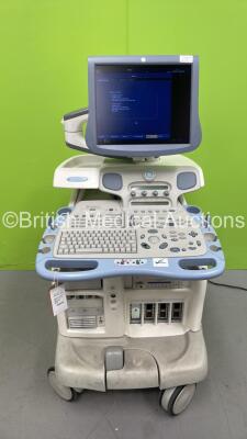 GE Vivid 7 Ultrasound Scanner *S/N 12563V7L* **Mfd 09/2010** Application SW Version 7.3.0 System Version 3.0.3 with Sony UP-D897 Printer and JVC DVD Recorder (Powers Up with 2 x Missing Dials - See Photos)