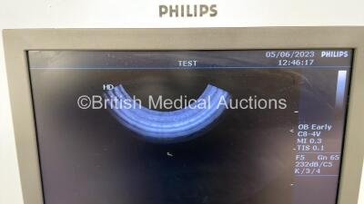 Philips HD7 XE Flat Screen Ultrasound Scanner *S/N 989605368681* **Mfd 2012** Software Version 3.1 with 2 x Transducers / Probes (C5-2 and C8-v4) and Sony UP-D897 Digital Graphic Printer (Powers Up) ***IR101*** - 9