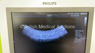 Philips HD7 XE Flat Screen Ultrasound Scanner *S/N 989605368681* **Mfd 2012** Software Version 3.1 with 2 x Transducers / Probes (C5-2 and C8-v4) and Sony UP-D897 Digital Graphic Printer (Powers Up) ***IR101*** - 11